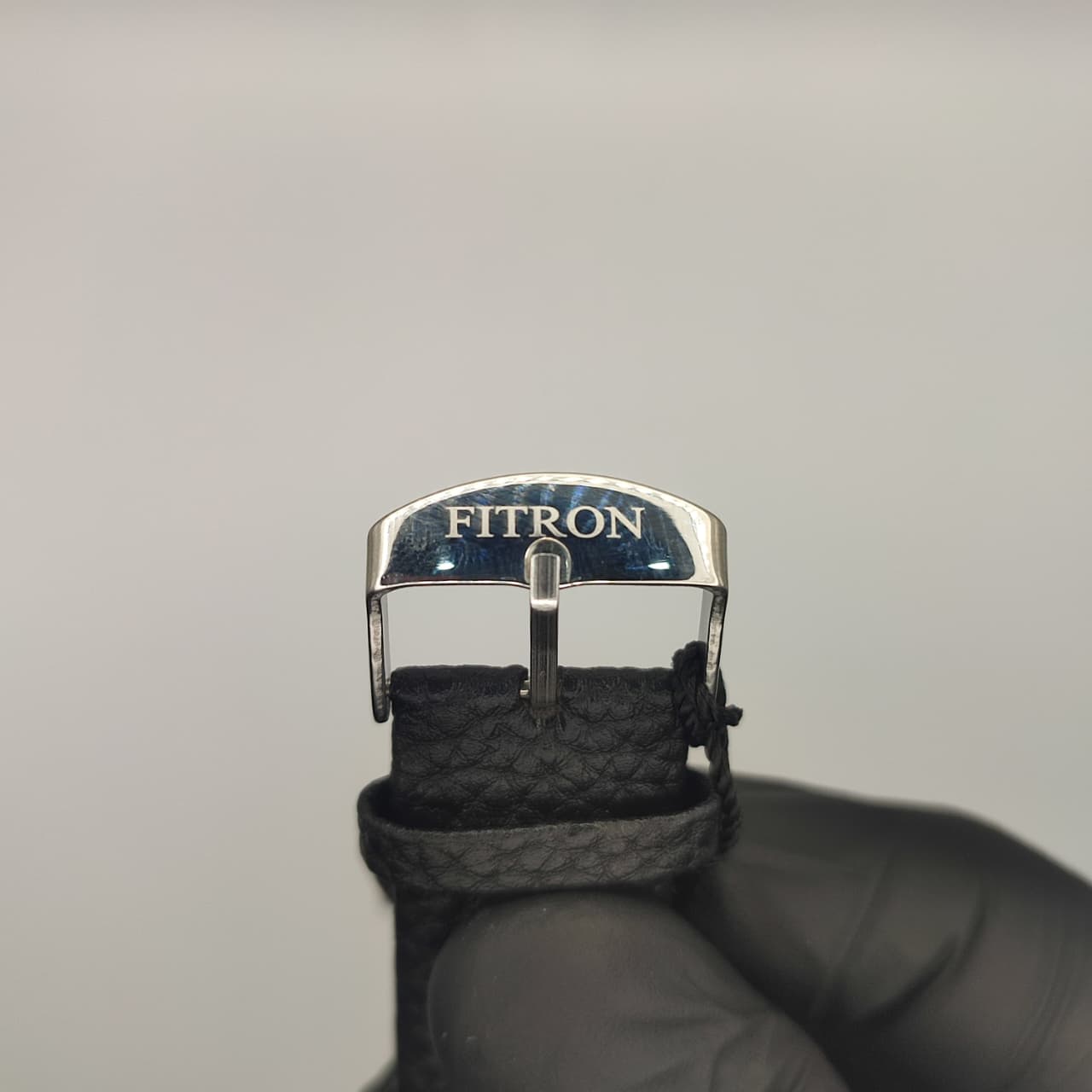 Fitron | Gold Square Watch with Black Leather Strap