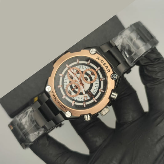 X Gear WR 30 Luxury Chronograph Watch ( Golden & White )