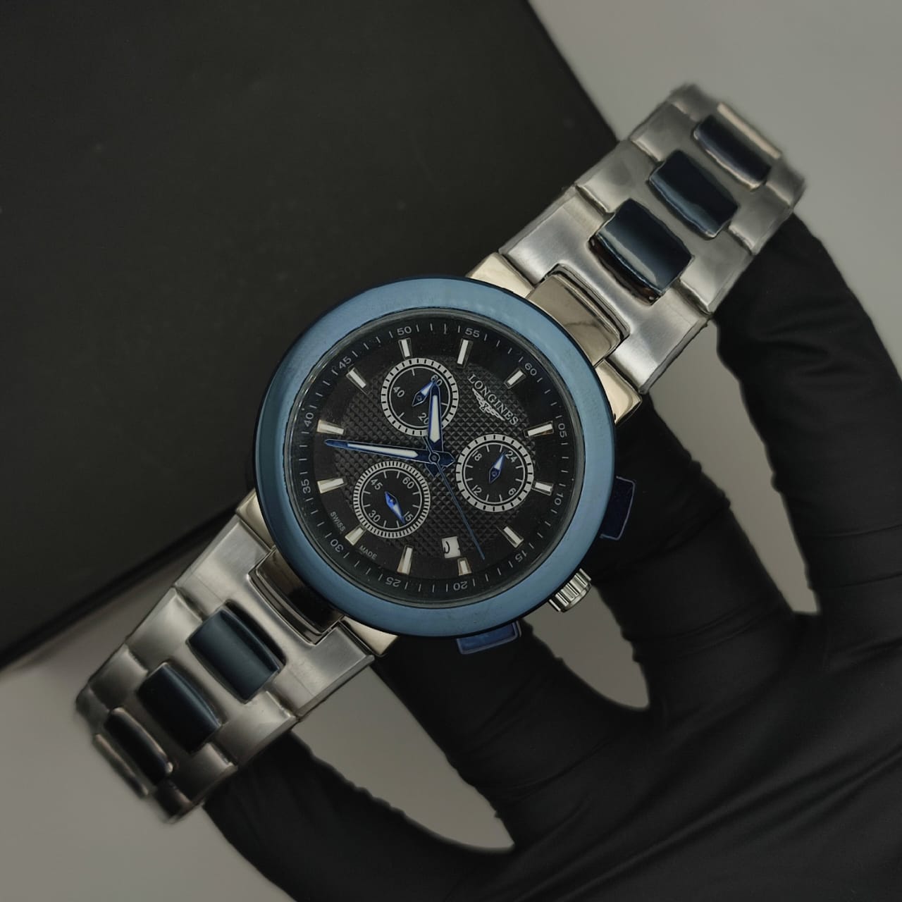 Longines Chronograph Black Blue | Silver